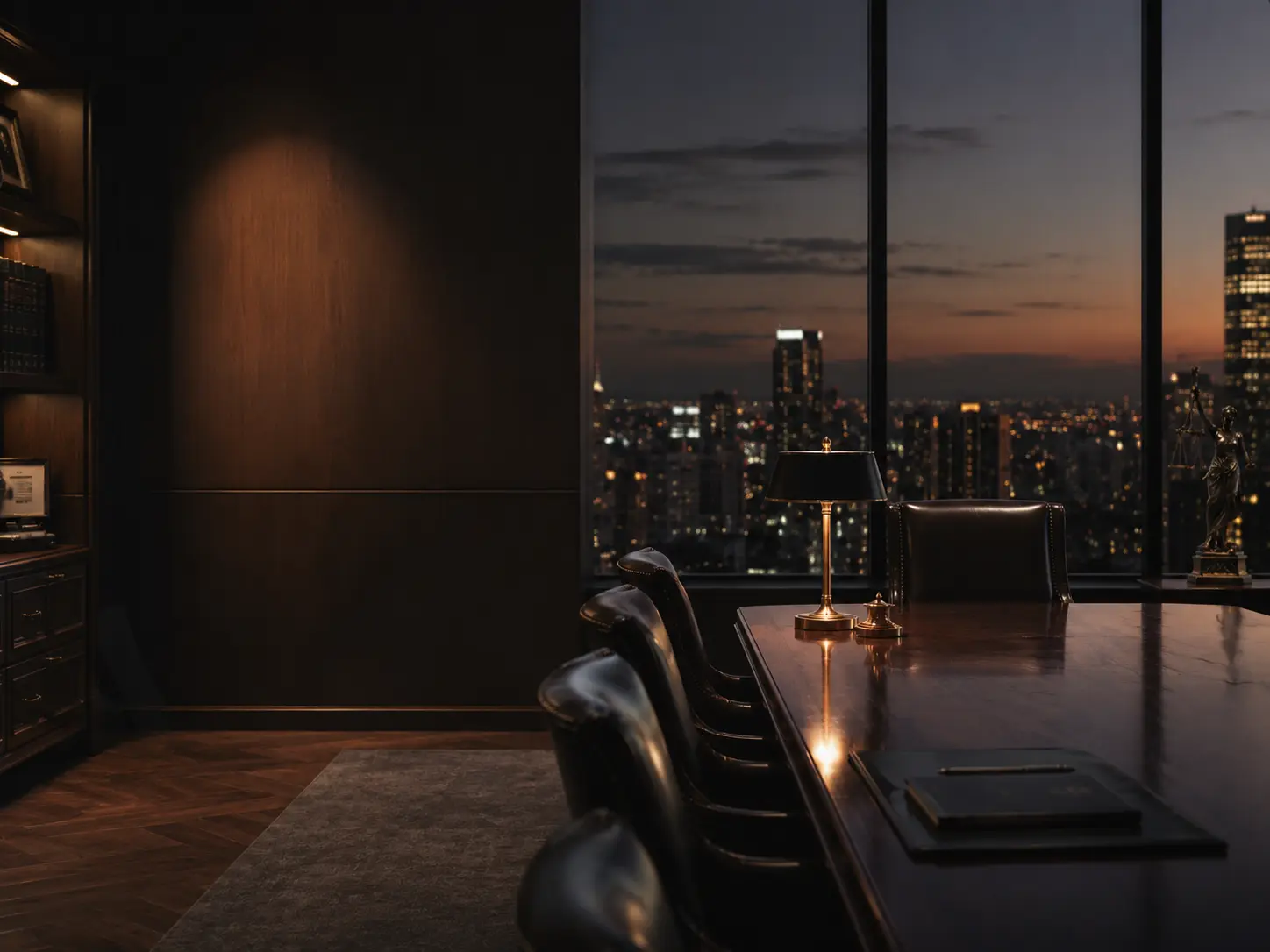 City view from a law firm boardroom